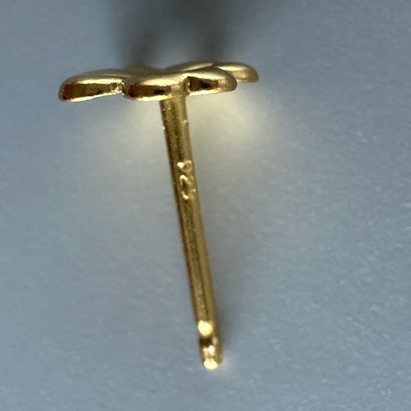 14k Gold Vermeil Four Leaf Clover Stud Earrings - Picture 8 of 12